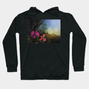 Two orchids and hummingbirds Hoodie